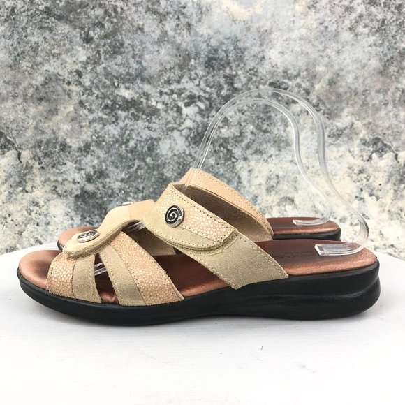 FLEXUS by Spring Step Women's 41 (US 9.5-10) Quasida Beige Suede Leather Sandals - Picture 3 of 15